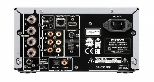 Onkyo CR-N765 hálózati CD-lejátszós mini hifi teszt hátlap