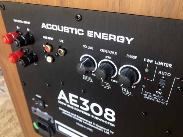 Acoustics Energy AE308 aktív mélyláda hátlap