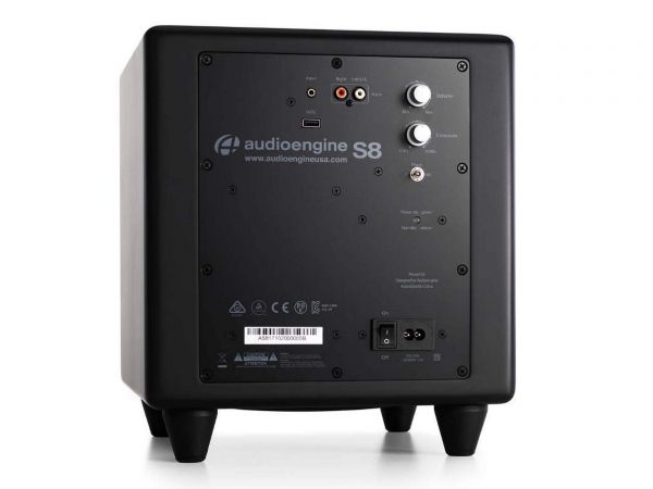 Audioengine S8 aktív mélyláda hátlap