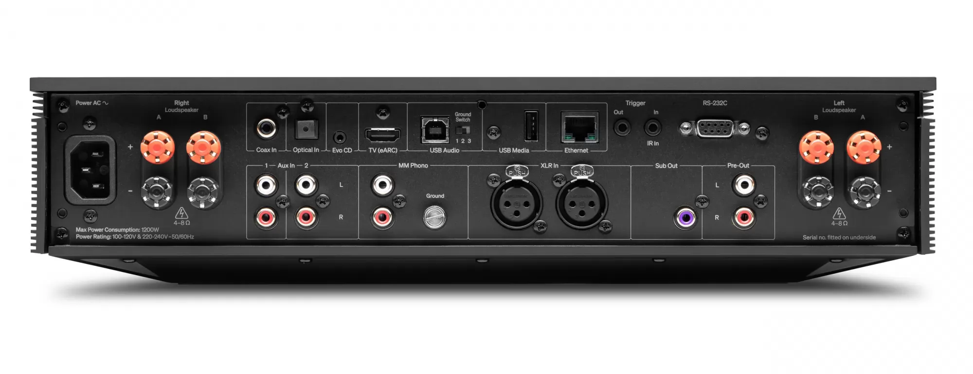 Cambridge Audio Evo 300 hálózati sztereó erősítő hátlap