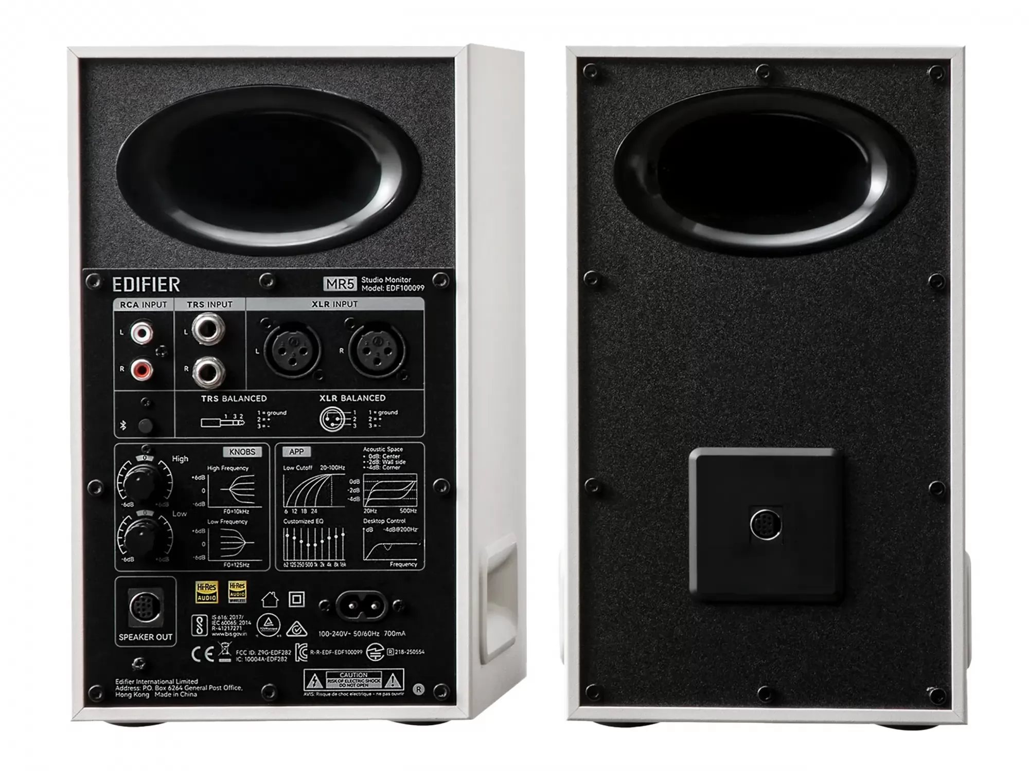 Edifier MR5 aktív hangfal hátlap