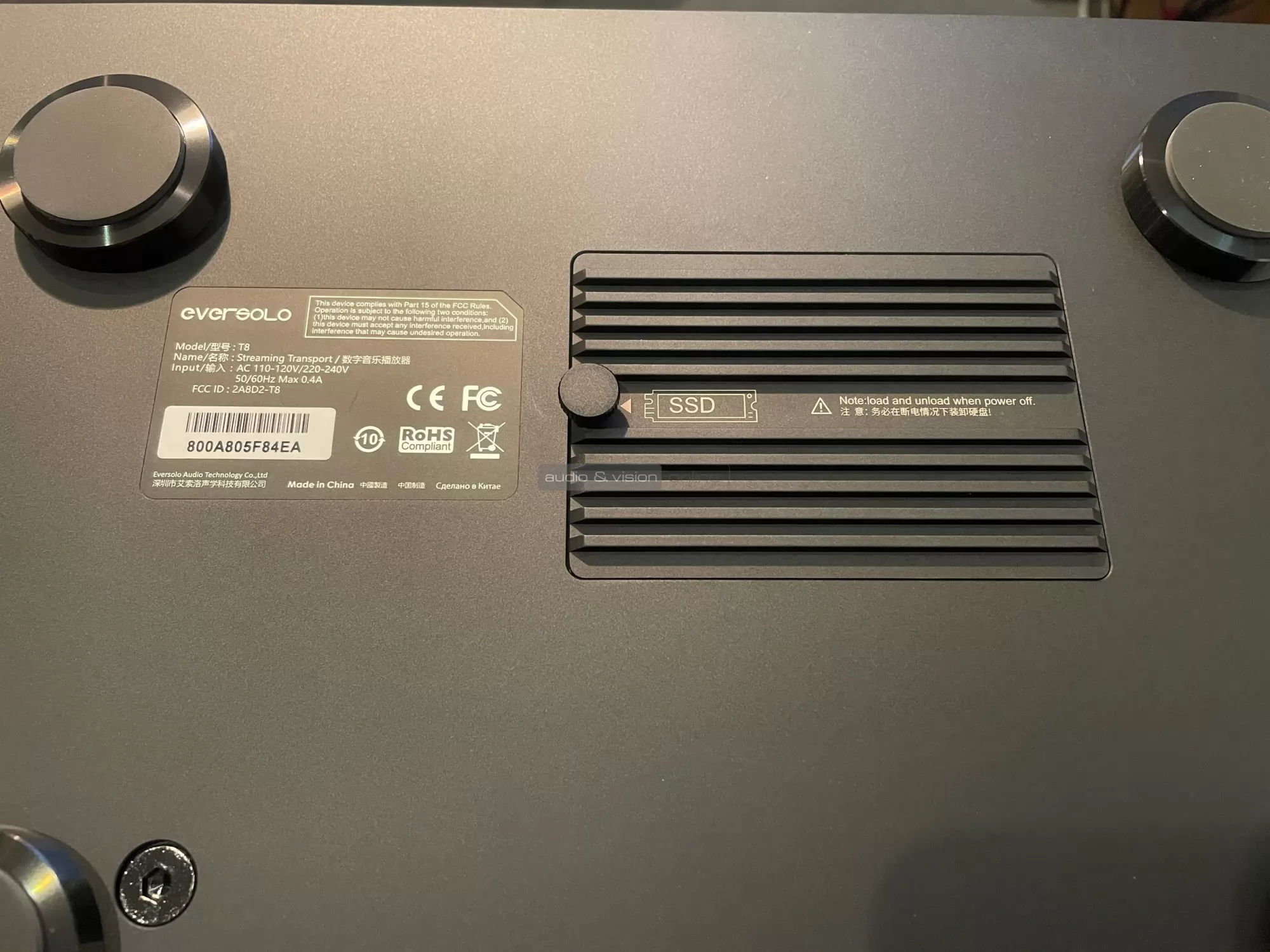 Eversolo T8 streaming transzport SSD