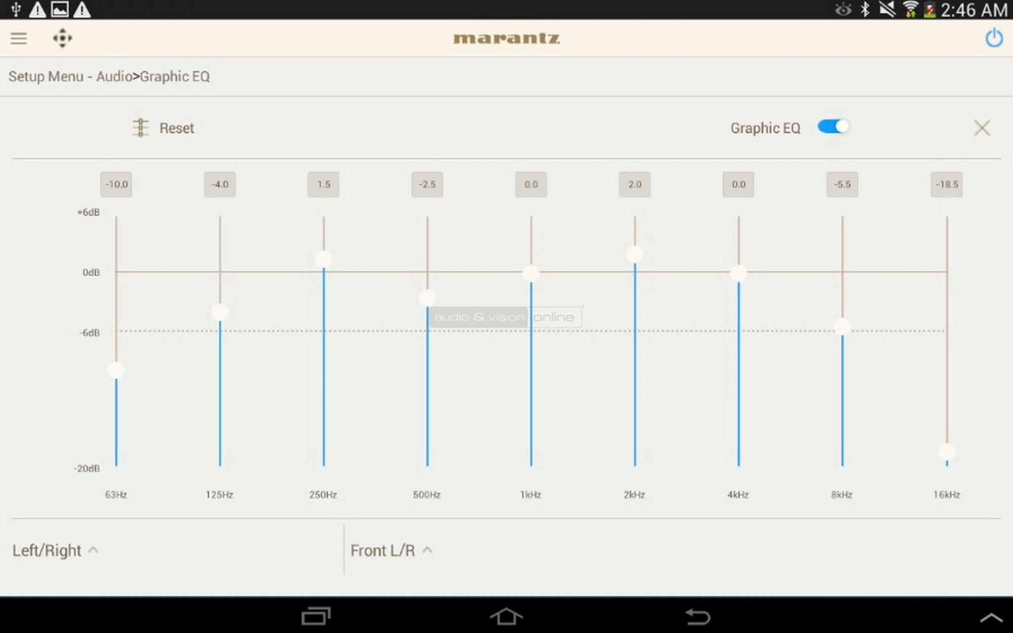 Marantz AVR 2016 Remote App Graphic EQ