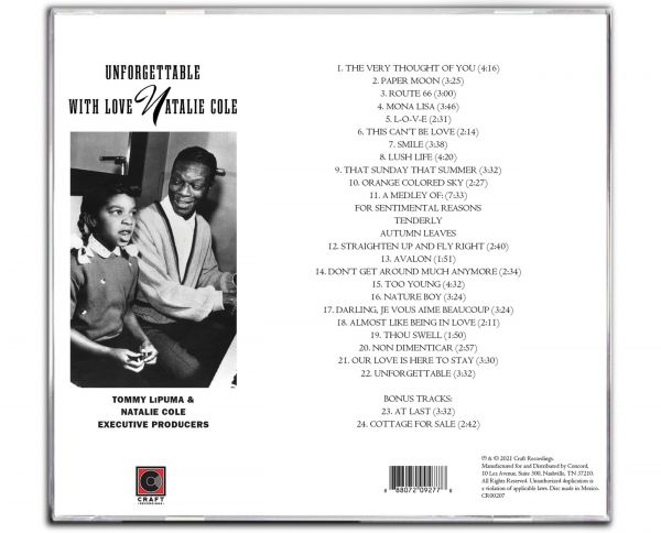 Natalie Cole Unforgettable with Love CD back