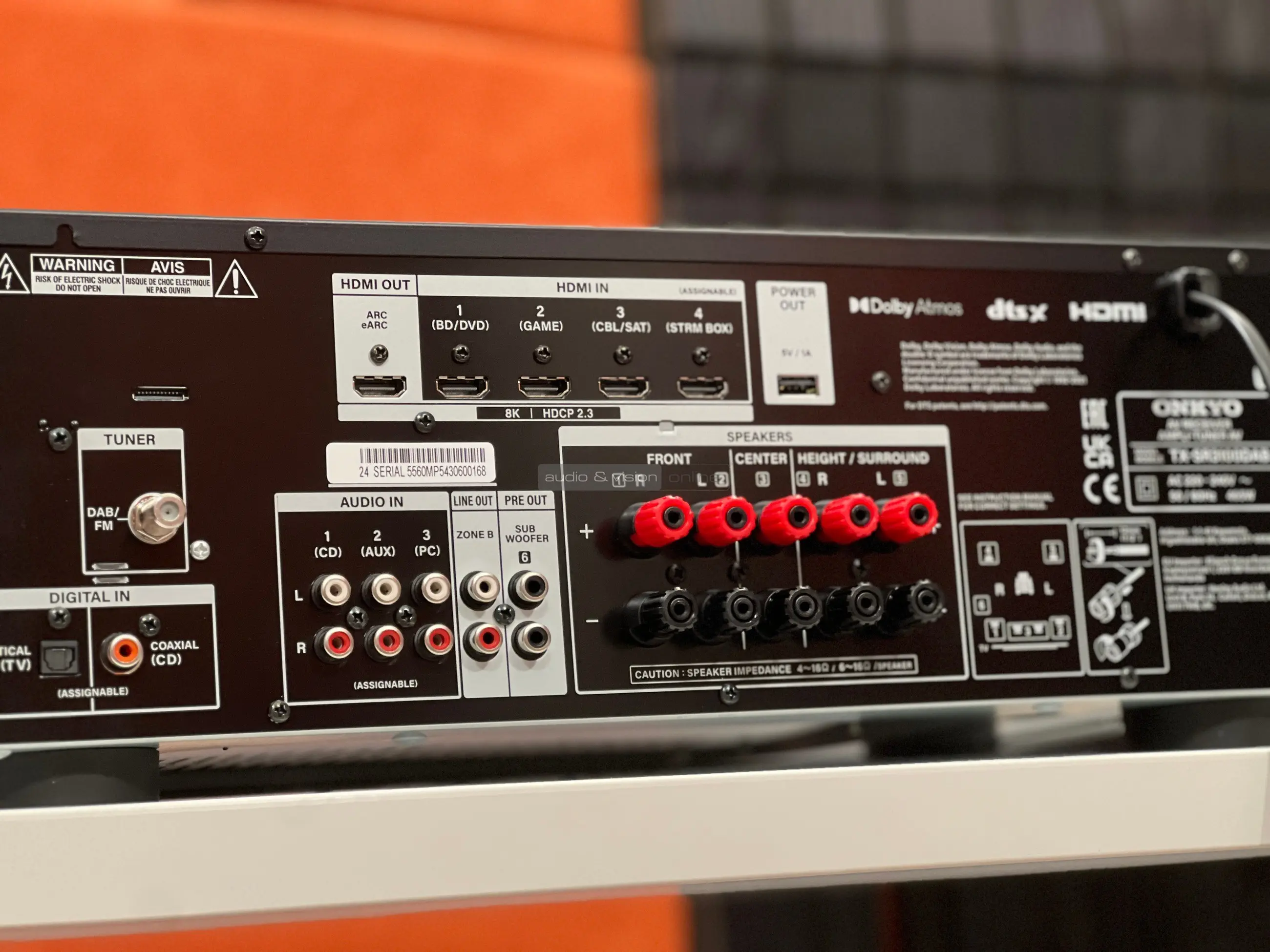 Onkyo TX-SR3100 DAB házimozi erősítő hátlap