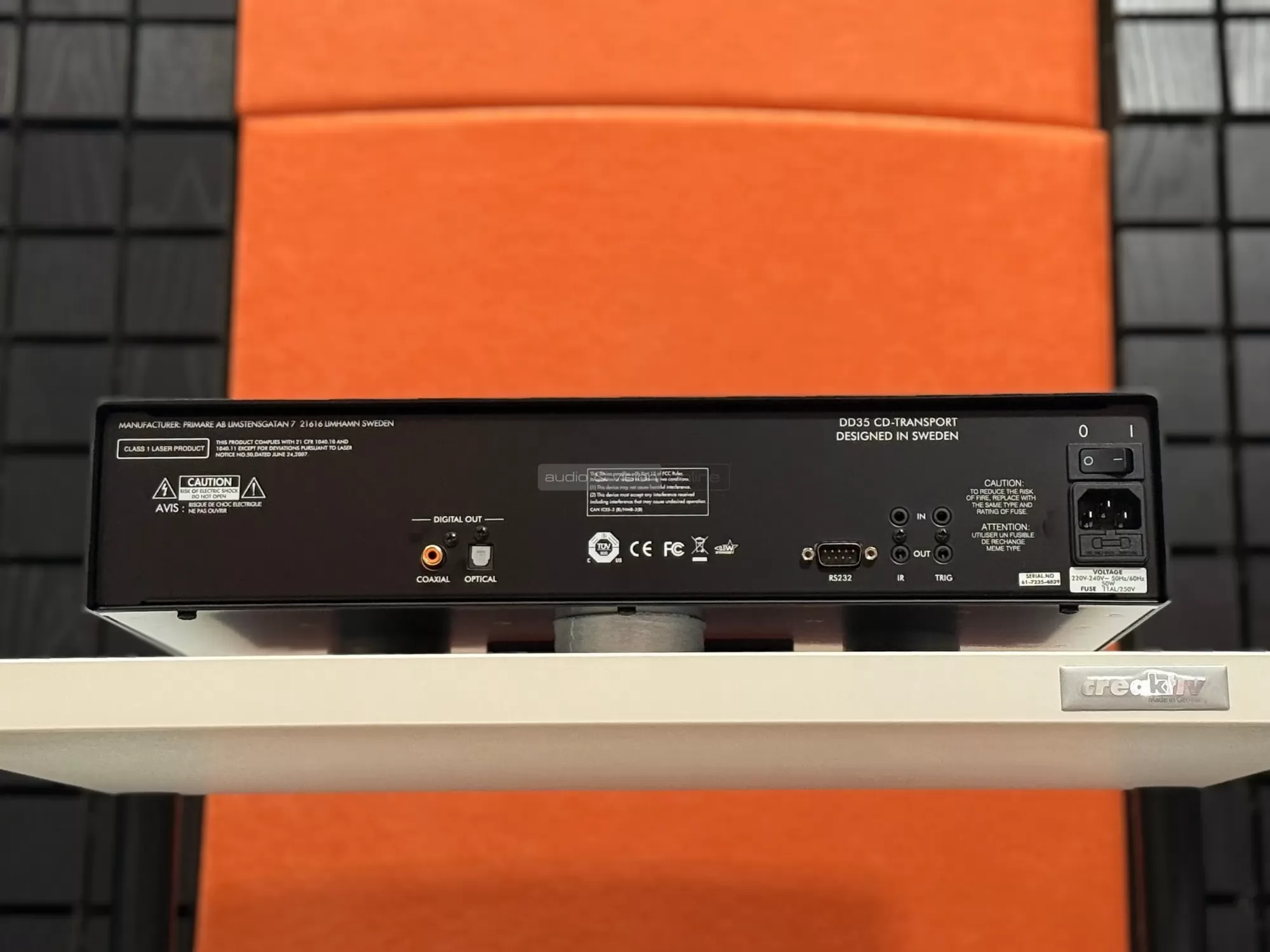 Primare DD35 CD-futómű hátlap