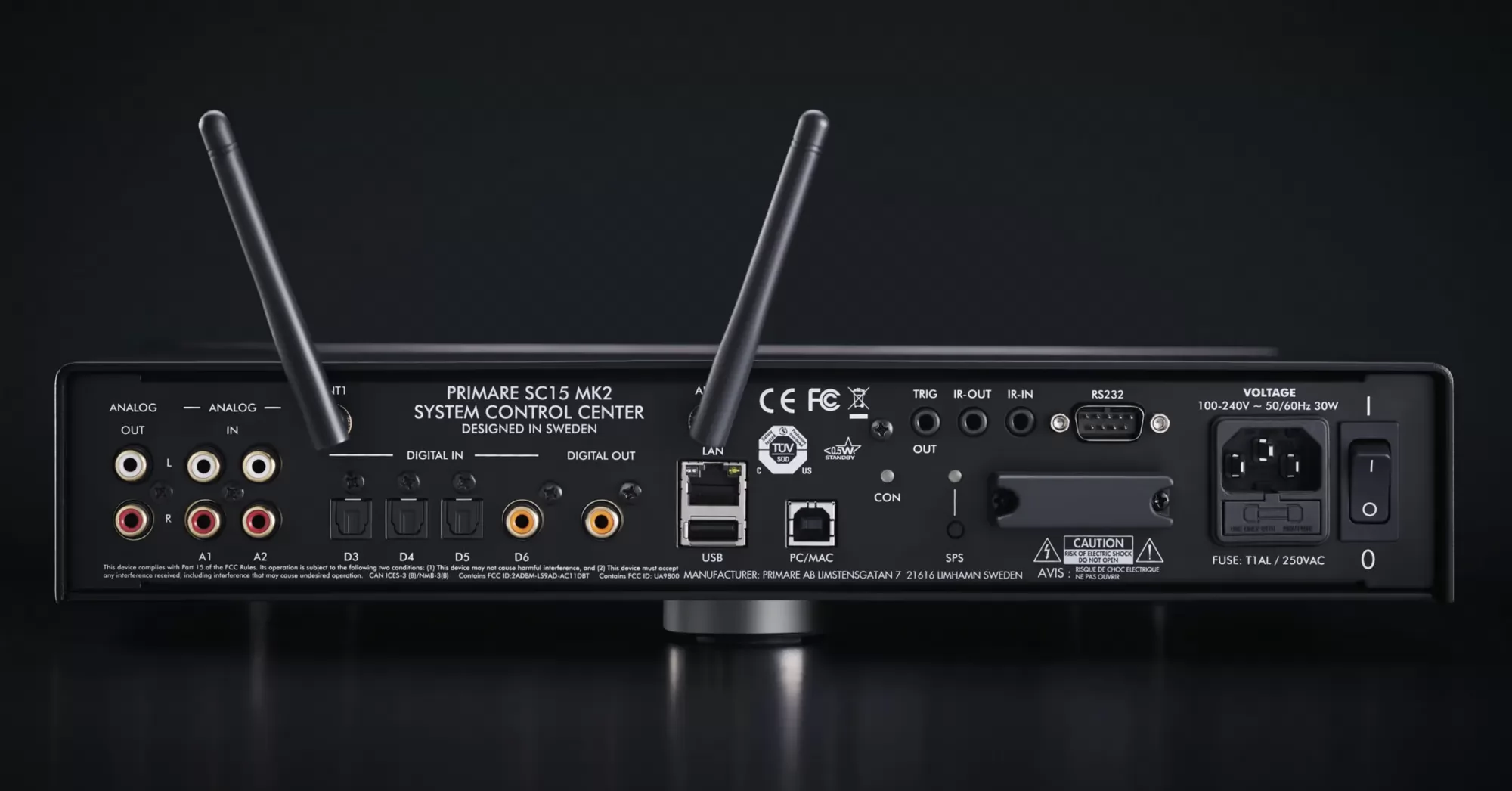 Primare SC15 MK2 hálózati zenelejátszó hátlap