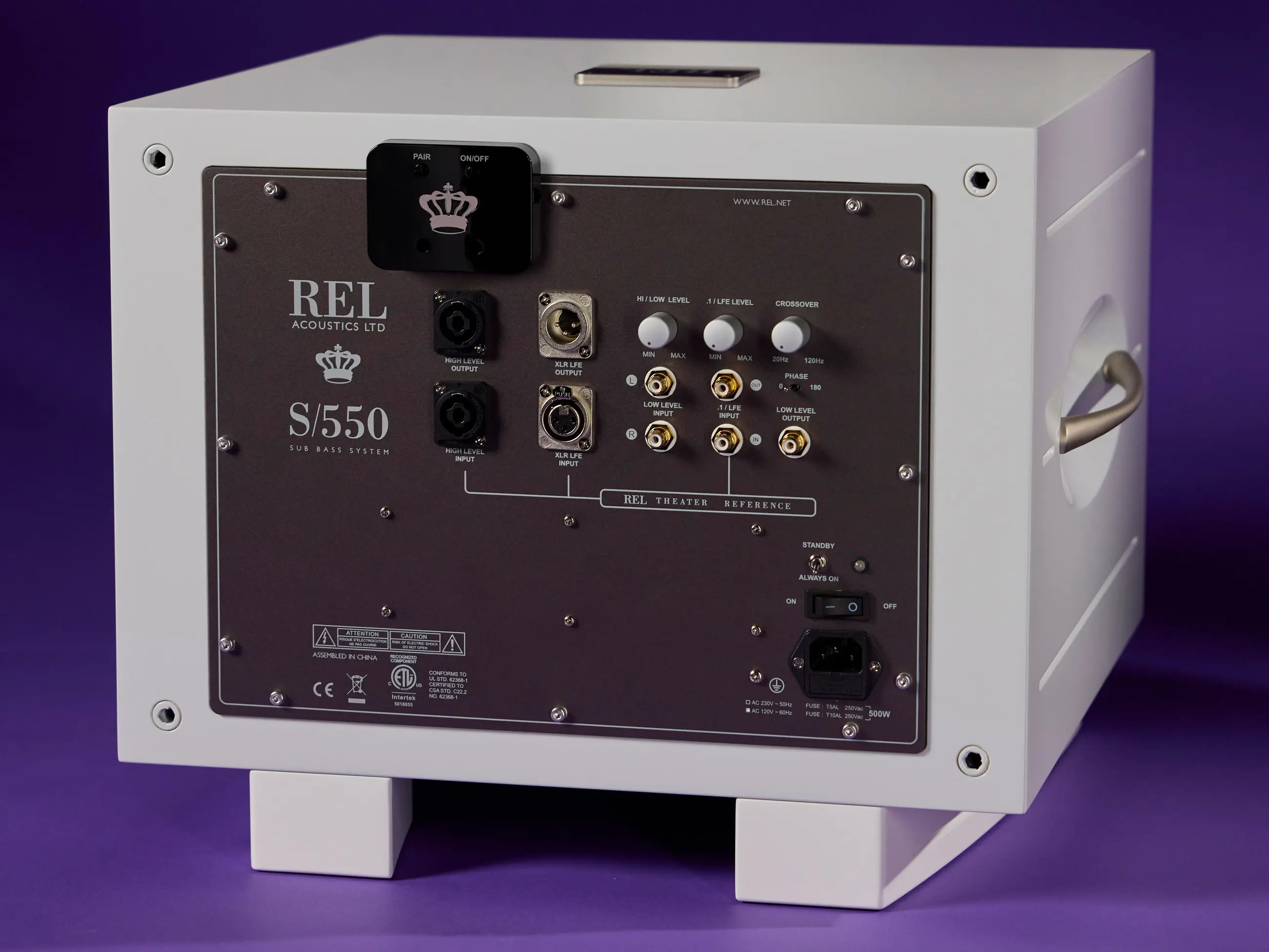 REL S/550 mélyláda hátlap