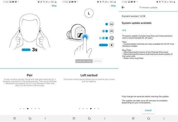 Sennheiser CX True Wireless TWS Bluetooth fülhallgató App