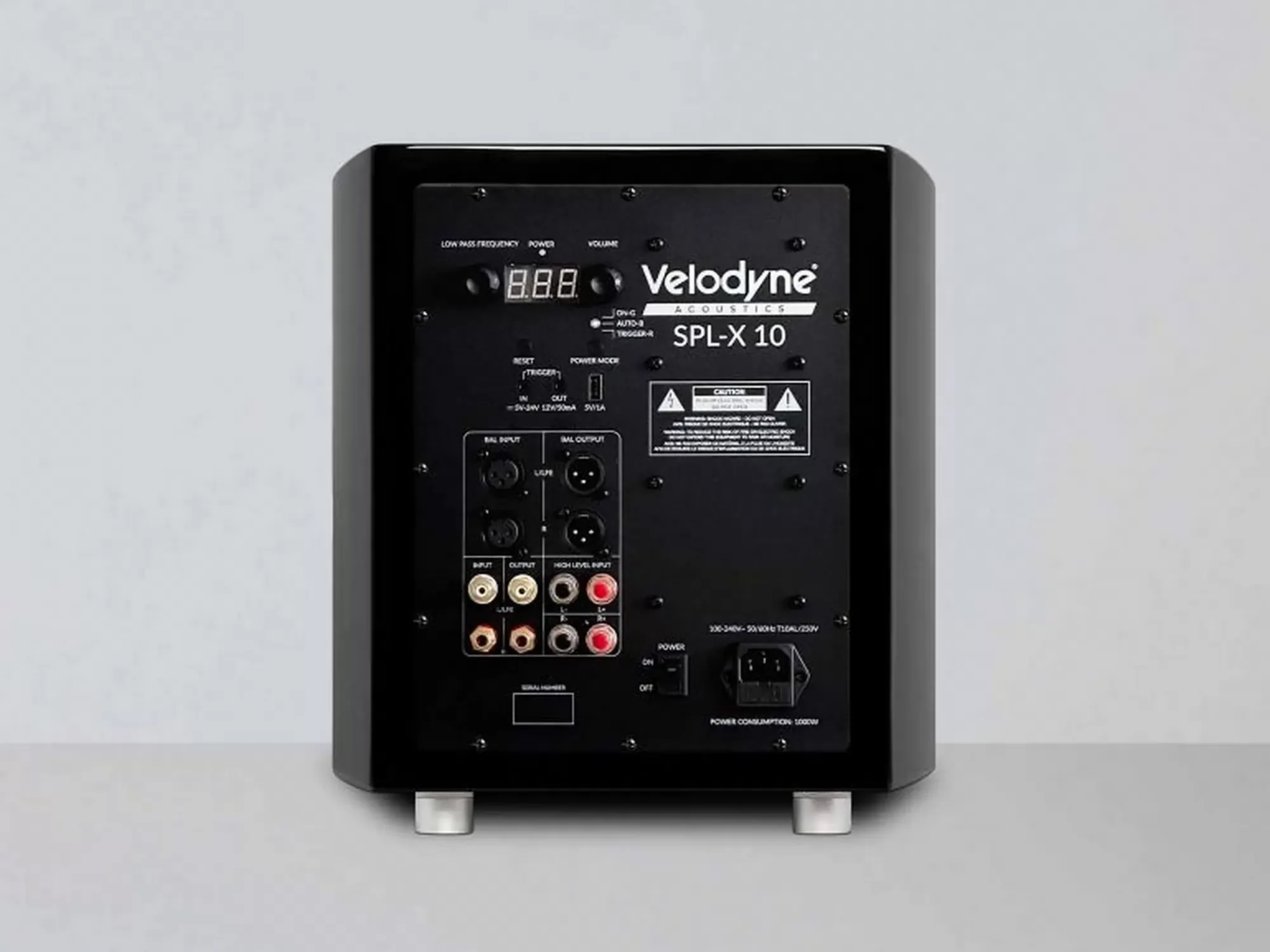 Velodyne SPL-X10 aktív mélyláda hátlap