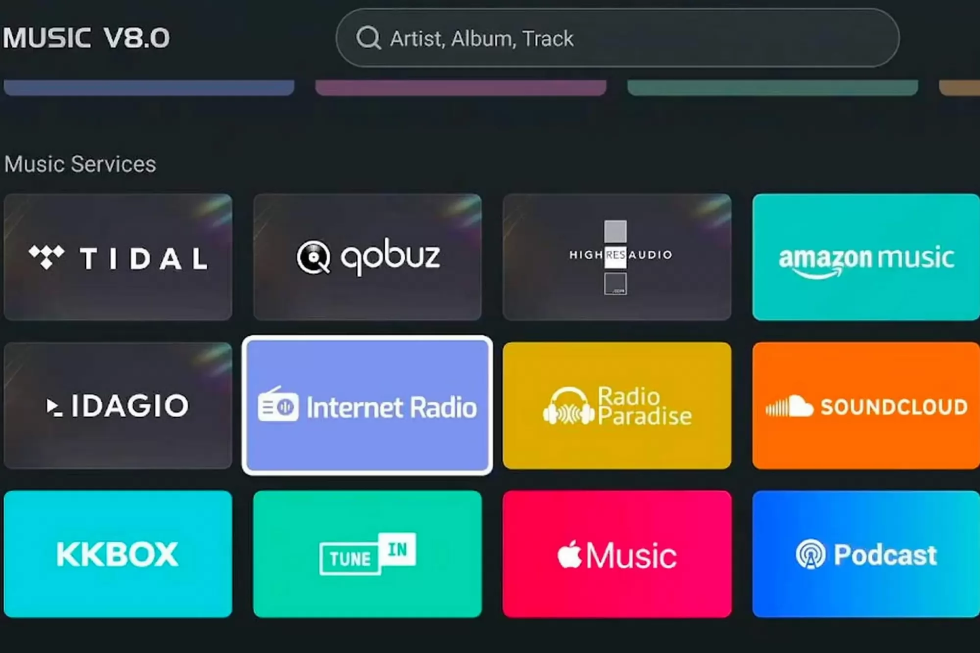 Zidoo UHD8000 hálózati médialejátszó szolgáltatók